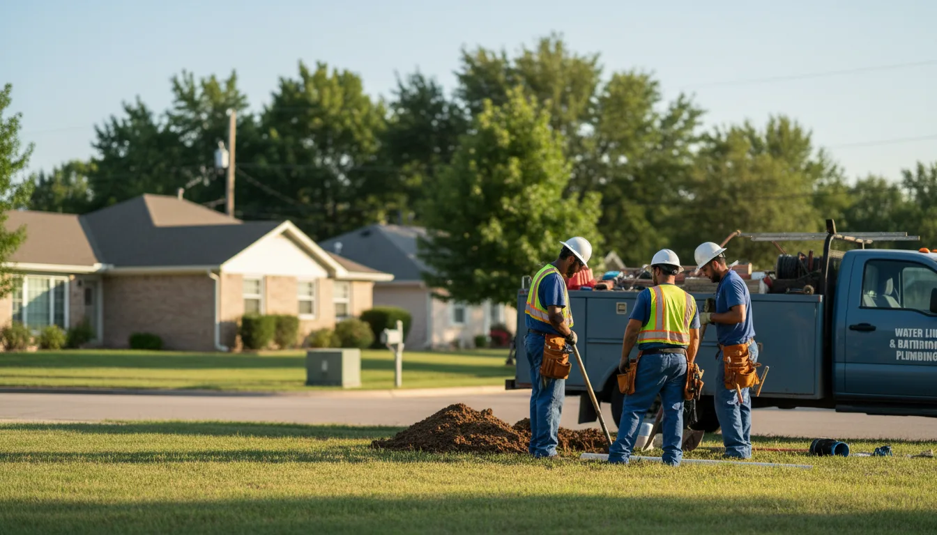 Residential water line and bathroom plumbing service in Olmitz, KS